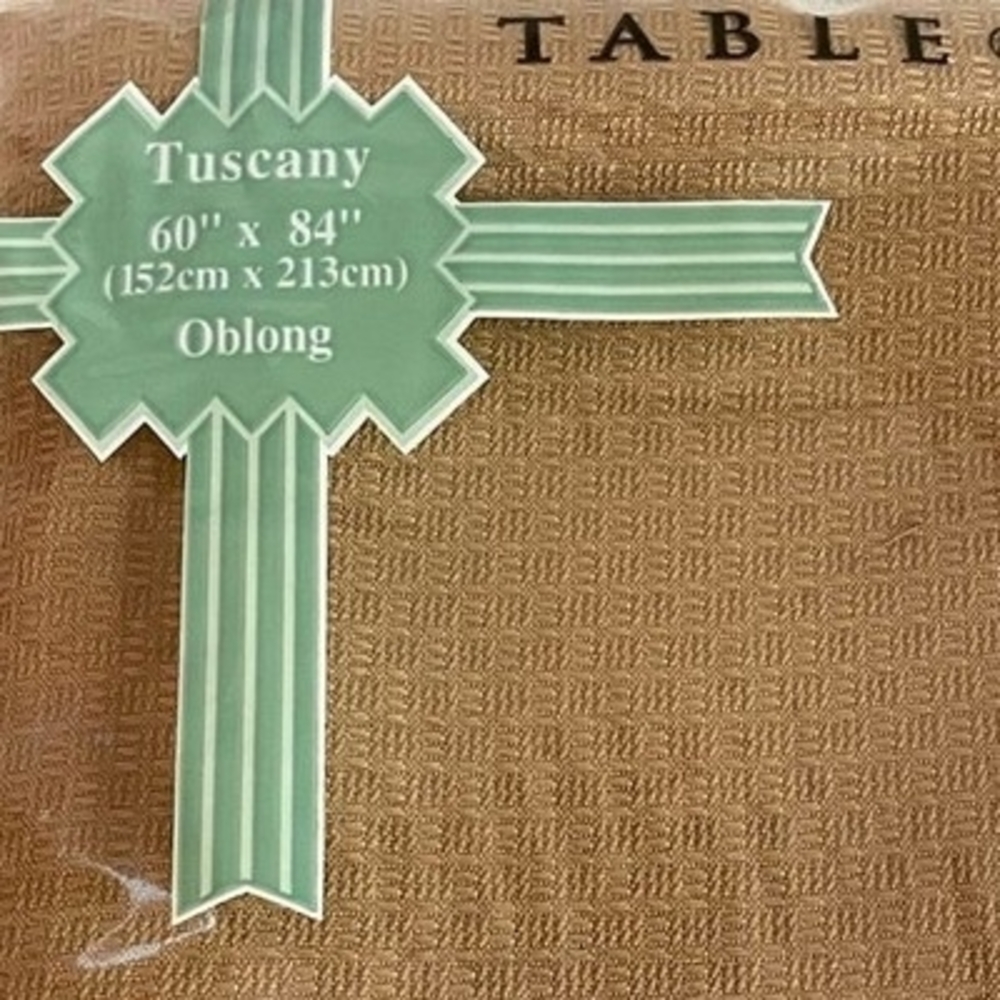 Vintage Furio Home Tuscany Oblong Gold Tablecloth 60x84 Polyester Rectangular - Picture 4 of 4